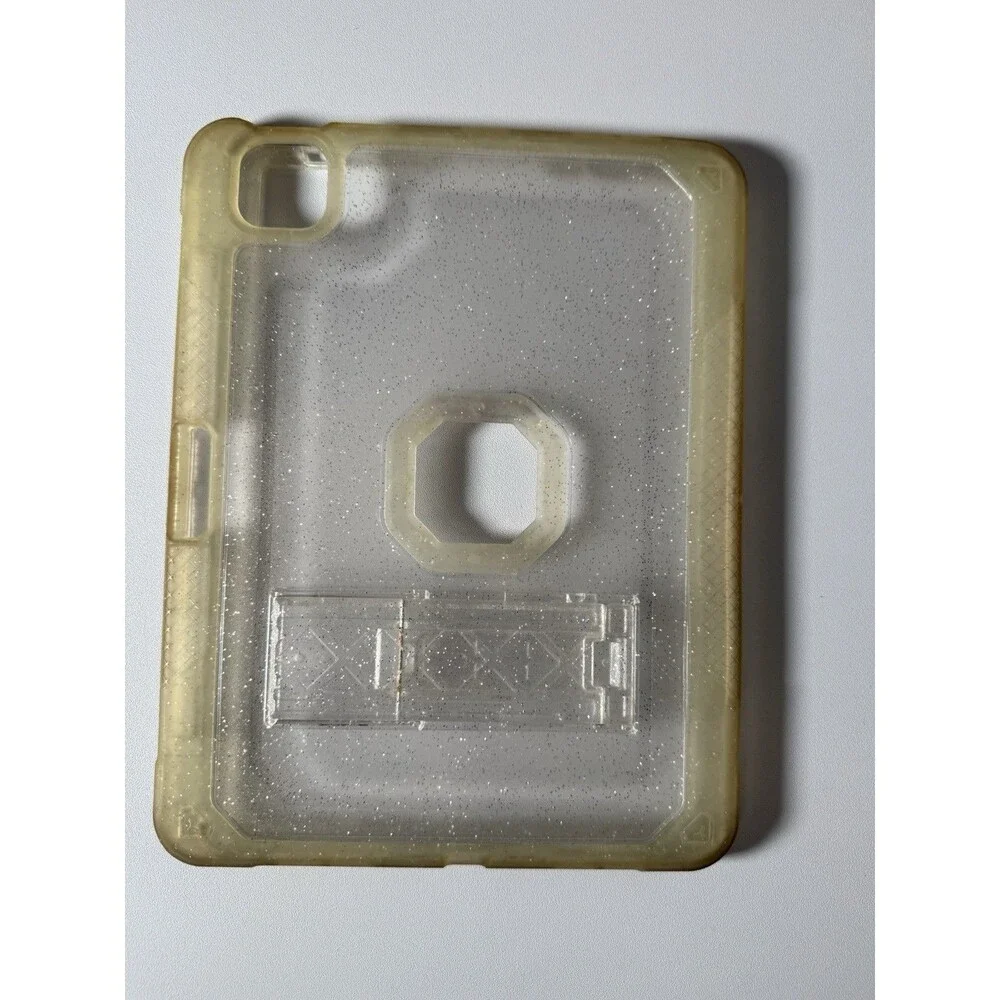 Clear Glitter iPad Case w/ Built-In Kickstand Protective Tablet Cover